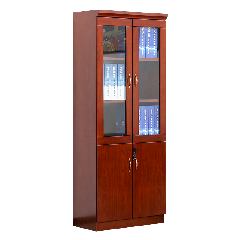 黎明 办公家具文件柜油漆实木贴皮办公资料档案柜员工柜书籍柜储物柜两门