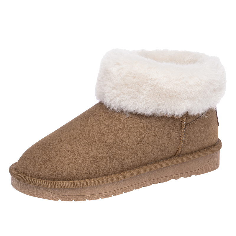 SEMIR女鞋2023冬季新款外穿雪地靴女保暖复古短靴时尚短筒棉鞋女