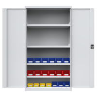 尔迈 五金工具柜车间工具收纳箱重型多功能储物 灰色 五层无挂板