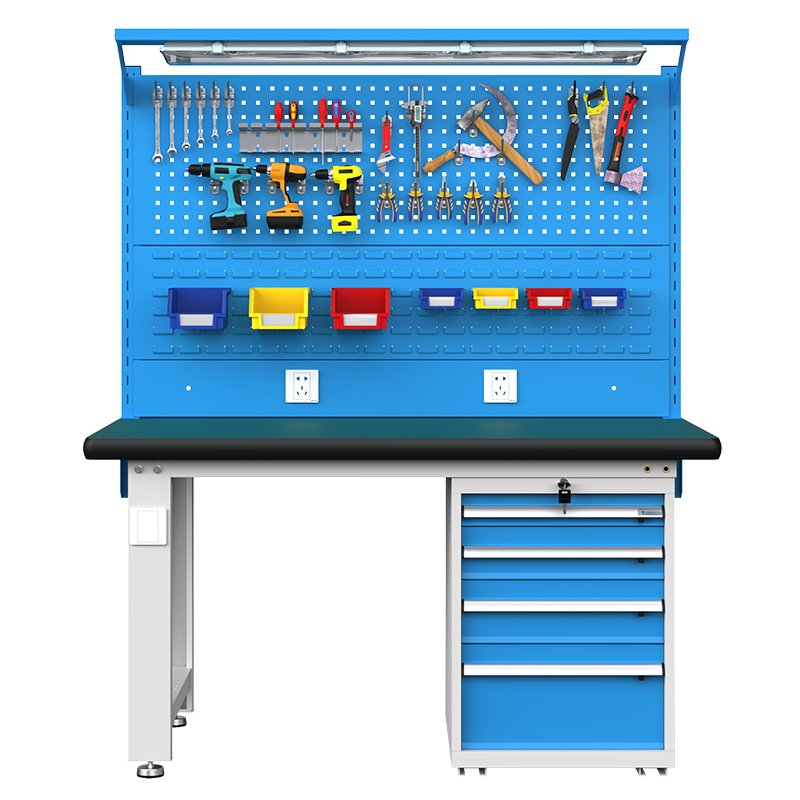 尔迈 重型钳工工作台防静电操作台工厂车间多功能维修工具台 2.1米 G款