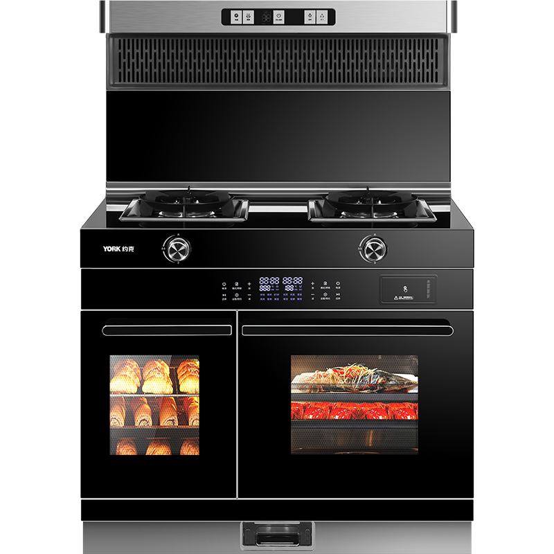 约克 (YORK)智能集成灶YK-J61DK 烟机 灶具 独立蒸烤 气电分离 强劲吸力 防水防火 免清洗风轮