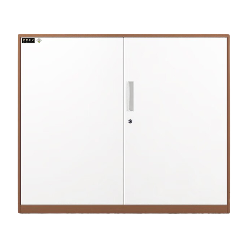 科野 办公文件柜铁皮柜钢制柜资料档案柜储物柜玻璃开门柜带锁咖啡套白 1090高铁开门柜 加厚