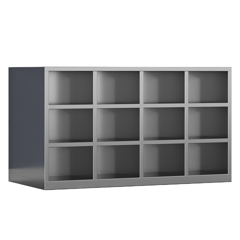 鑫环境 单面8格带门201不锈钢换鞋柜工厂净化车间单双面更衣员工换鞋凳医用实验无尘换鞋柜