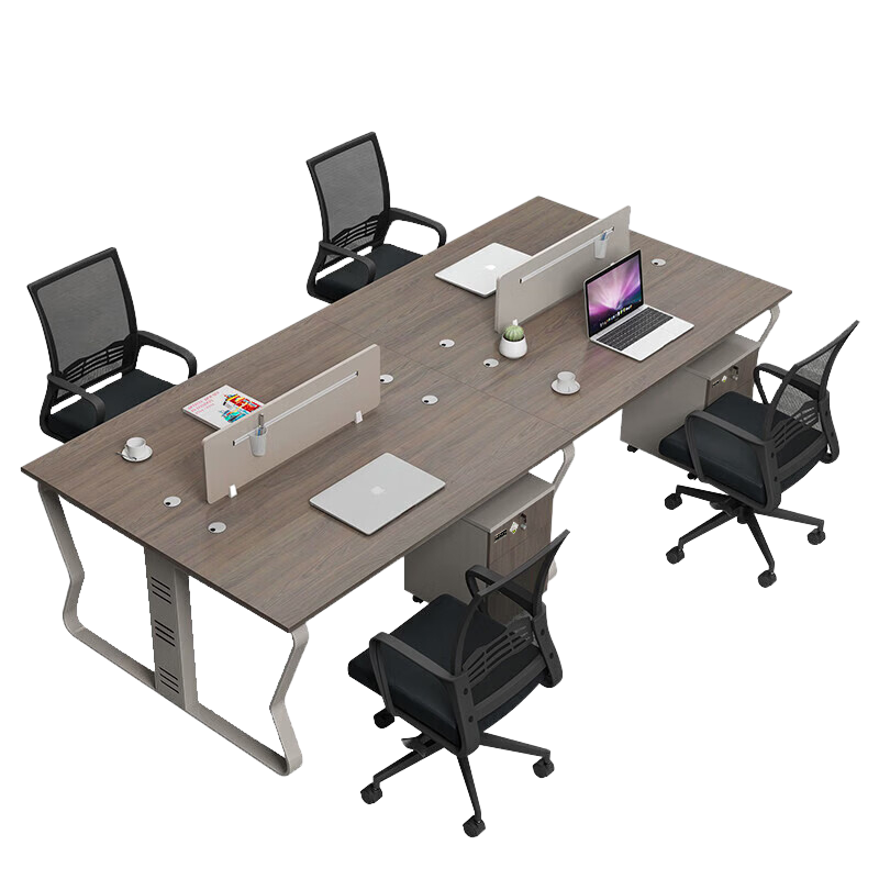 科野 办公桌职员办公家具财务桌员工位屏风隔断卡位电脑桌 单人位含柜椅