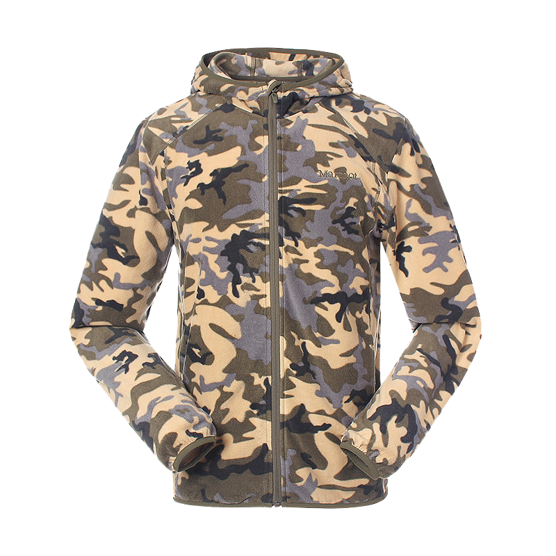 Marmot/土拨鼠春秋新款户外运动男式轻量透气开衫外套摇粒绒保暖柔软抓绒衣