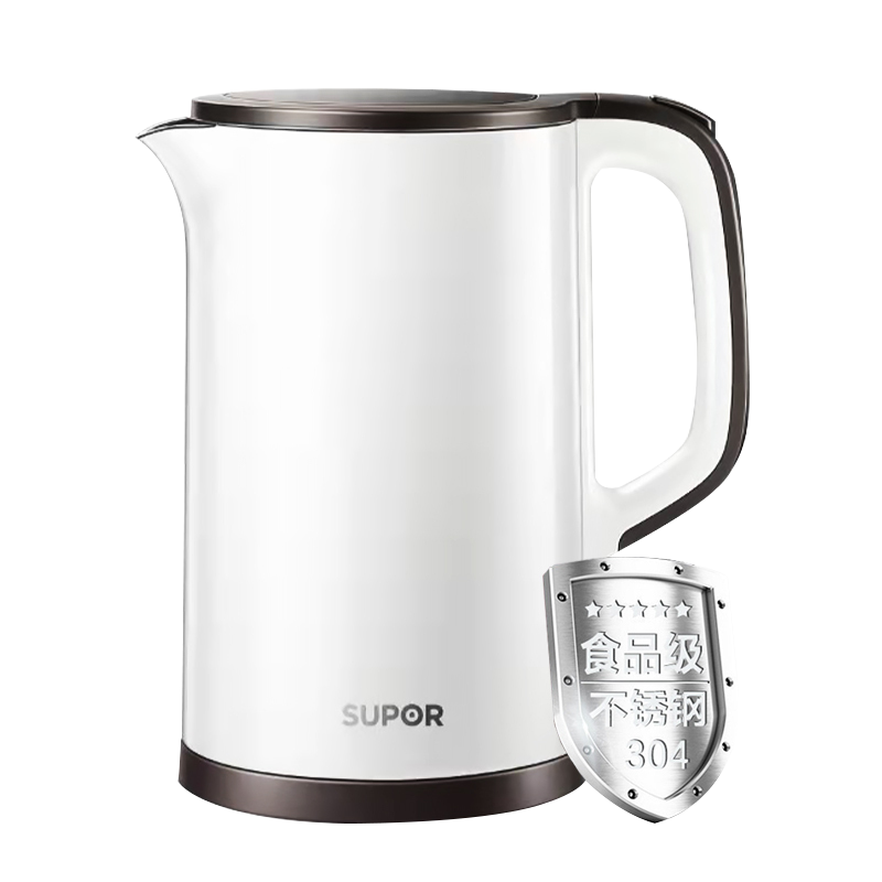 苏泊尔(SUPOR)电水壶1.5L大容量自动断电 保温防烫防干烧自动断电不锈钢内胆烧水壶15T66B