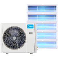 美的(Midea)中央空调MDS-H140W-A(1)Ⅱ家用变频冷暖中央空调 多联机一拖五一级能效 三室二厅适用