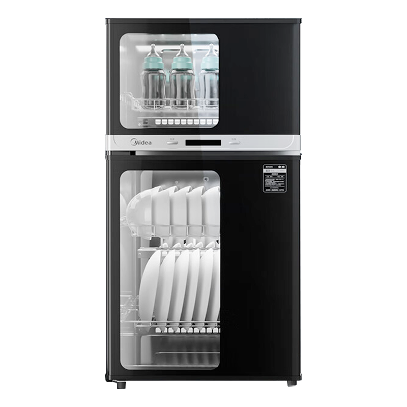 美的(Midea)家用立式消毒柜碗柜商用77L免安装碗筷下层高温灭菌上层烘干独立控制80R05 立式高温消毒碗柜