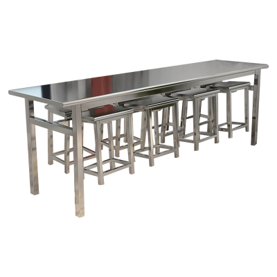 缑氏餐桌8人学校食堂小吃店快餐桌椅饭堂不锈钢桌2200*600*750