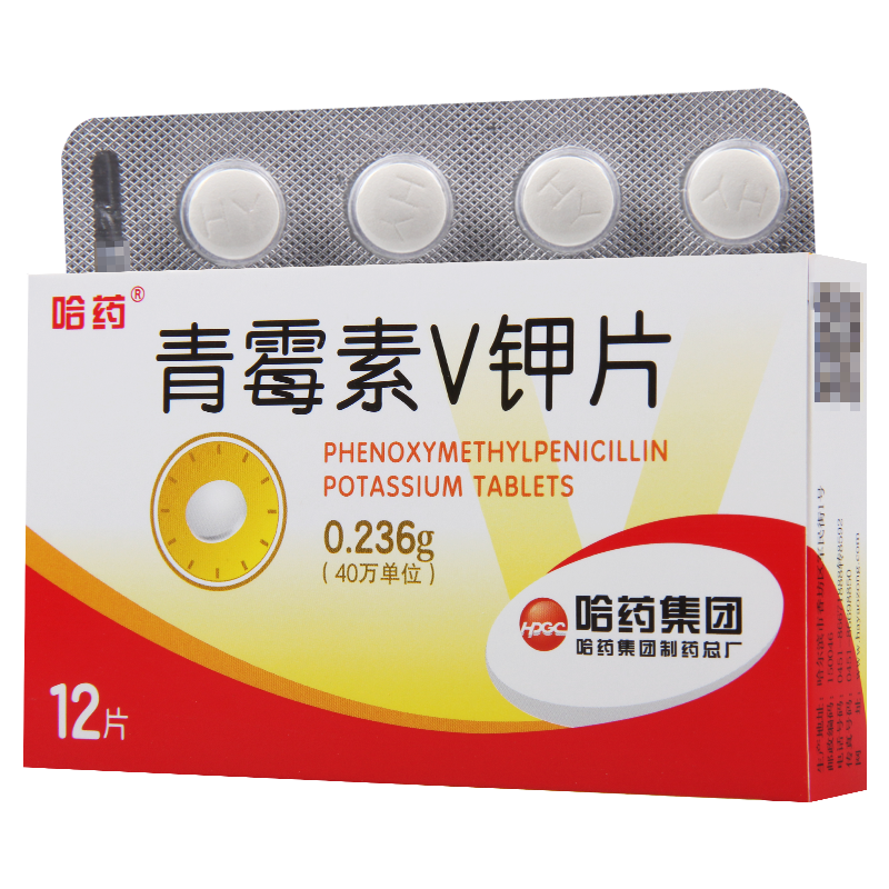 哈药 青霉素V钾片 0.236g*12片/盒