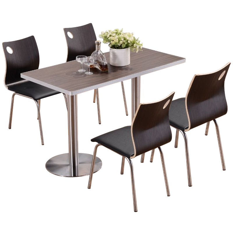 缑氏连锁快餐店桌椅简约肯德基汉堡店餐桌黑色桌椅1200*600*750