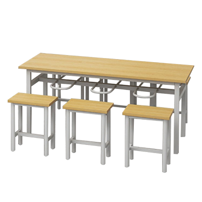 风雷顺餐桌6人学校食堂小吃店快餐桌椅饭堂防火板桌1800*600*750含椅