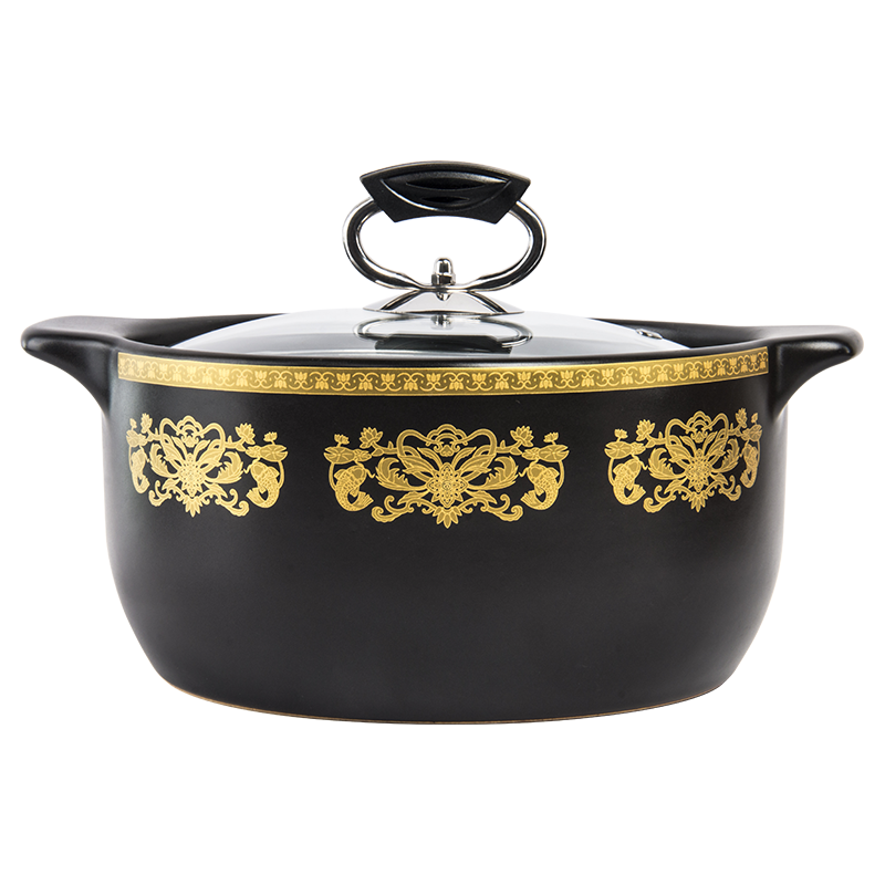 康舒砂锅家用大容量炖锅煤气灶专用耐高温煲汤锅干烧不裂瓦罐沙锅 3800ML莲年有鱼砂锅