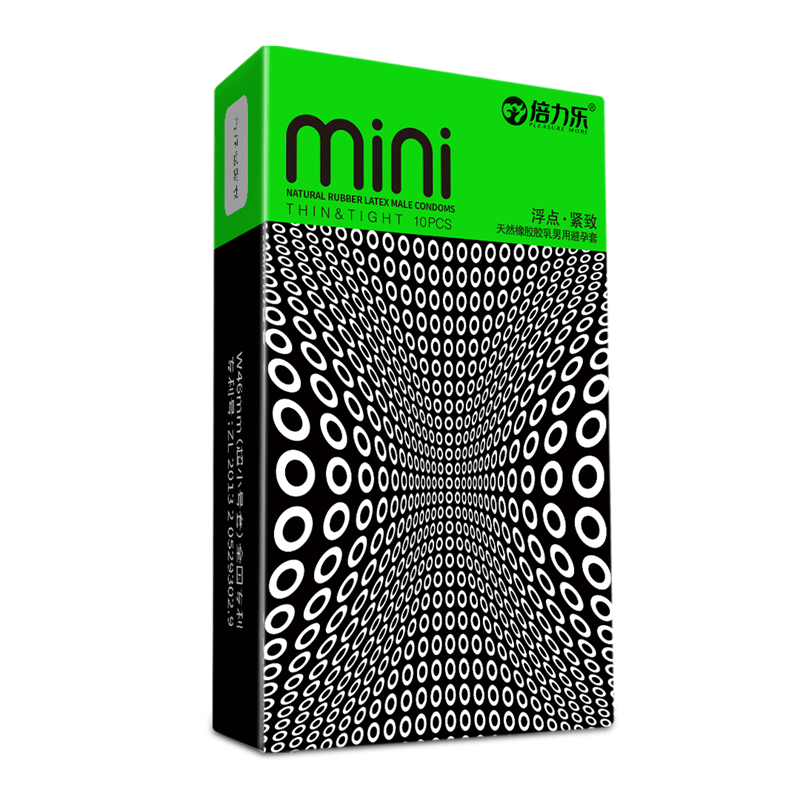 [买2送1]倍力乐避孕套mini迷你特小号10只装大颗粒狼牙棒超薄款紧绷紧型紧致润滑安全套45mm计生器械成人情趣性用品