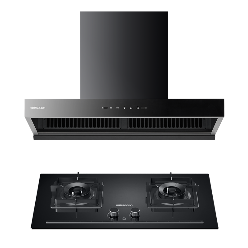 帅康(sacon)抽油烟机灶具套餐欧式顶吸21立方厨电套装燃气灶隔烟风墙煤气灶烟灶两件套烟灶套餐液化气A1E+KB01E