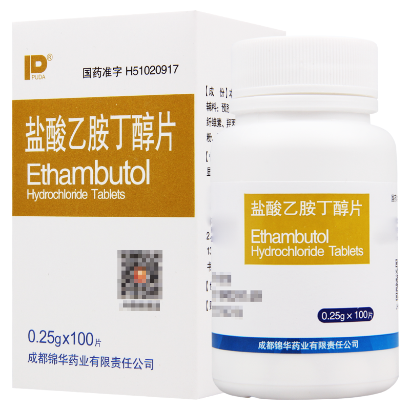 PUDA 盐酸乙胺丁醇片 0.25g*100片/盒