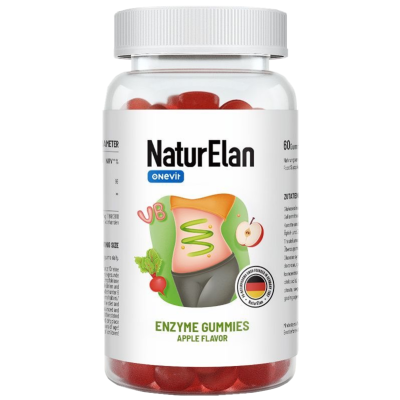 保税发-NaturElan呐兔苹果醋酵素软糖甩开脂肪瘦身酵素塑形平腹60粒德国原装进口苹果酸效期25.9