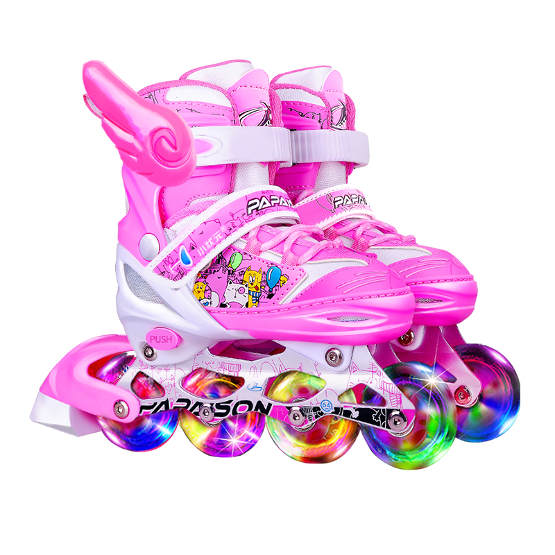 小状元溜冰鞋儿童全套轮滑鞋可调专业品牌滑冰鞋初学者男童女童旱冰鞋[八轮全闪]SQ