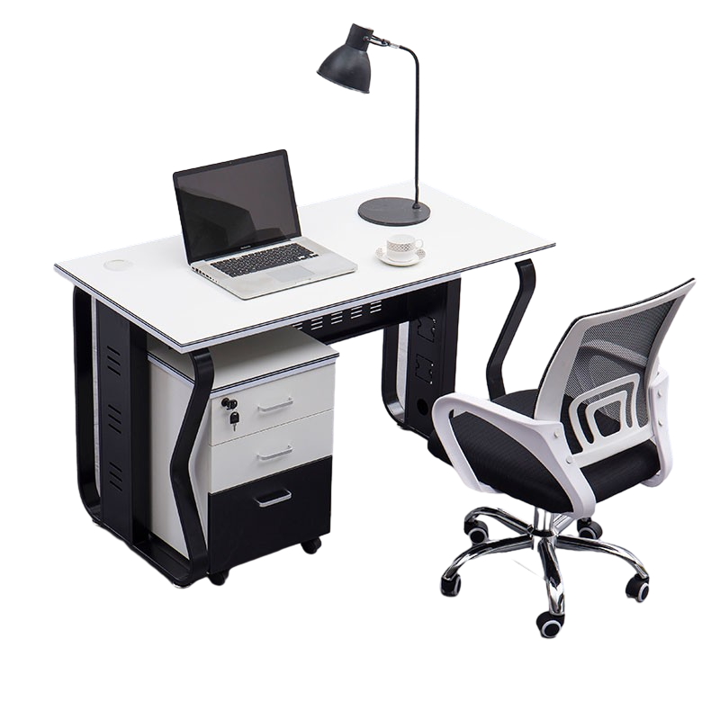 科野 办公桌椅组合简约现代职员办公卡座钢架屏风工位 工字型二人位(含柜不含椅)