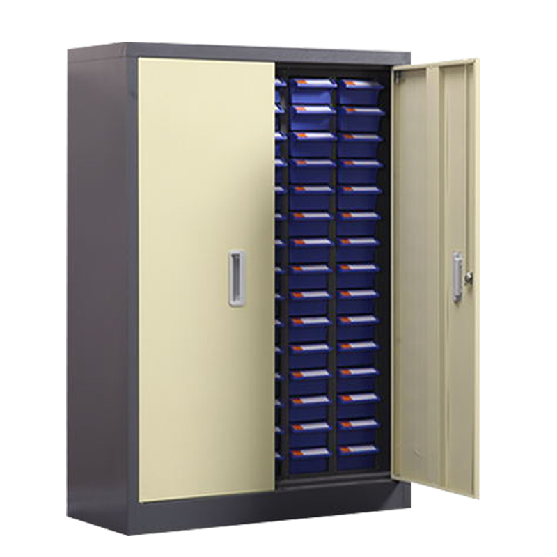 苏佰卓文件柜抽屉式工具收纳柜75抽蓝色带门小号抽屉