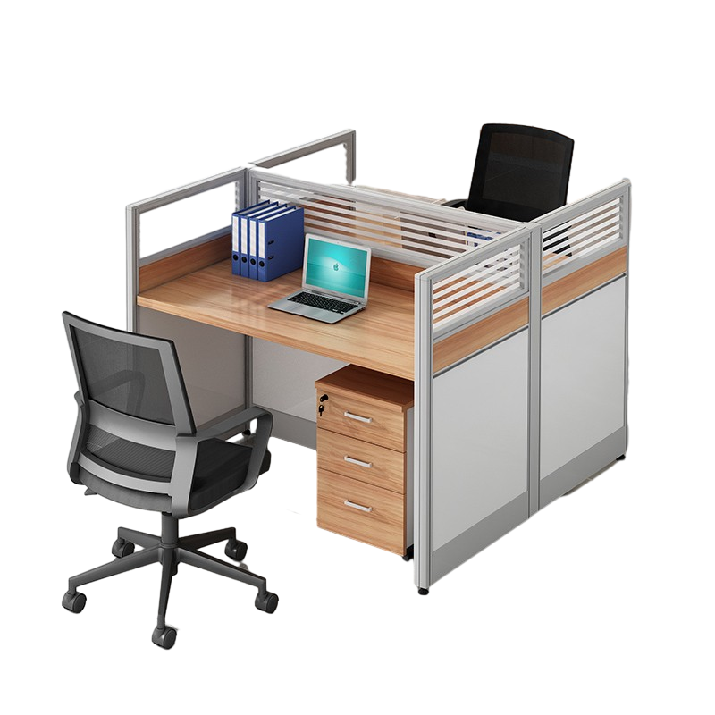 科野 办公桌简约现代职员桌组合员工工位办公室屏风卡座可定制 王字型六人位(含椅子)