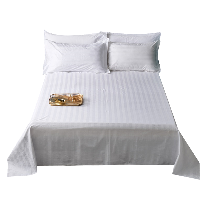 衡欢(HENGHUAN)全棉40支加密床单简约白色暗条纹订制床单1.2米床用RZ-CD01/床