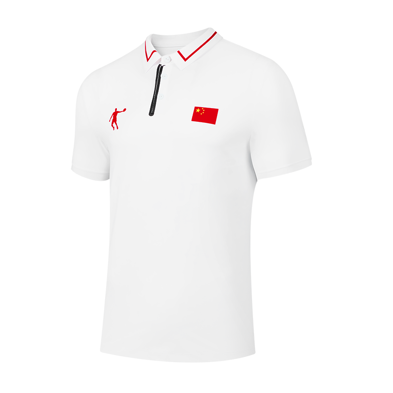 乔丹 针织短袖T恤衫男女同款翻领短T乔丹白 ZTS43221953A 件(3XL)