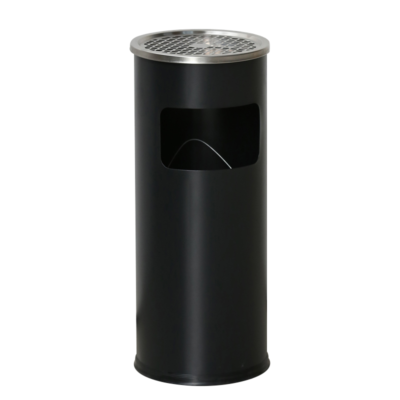 苏佰卓不锈钢垃圾桶烟蒂柱灭烟桶带烟灰缸室外电梯口立式丽格圆形黑色