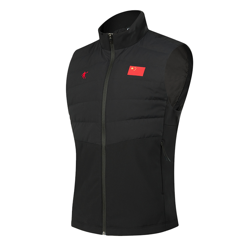 乔丹 团购专享夹克 梭织马甲 坎肩 秋冬保暖背心加厚羽绒KMD42223398 黑色 女款 件(S)