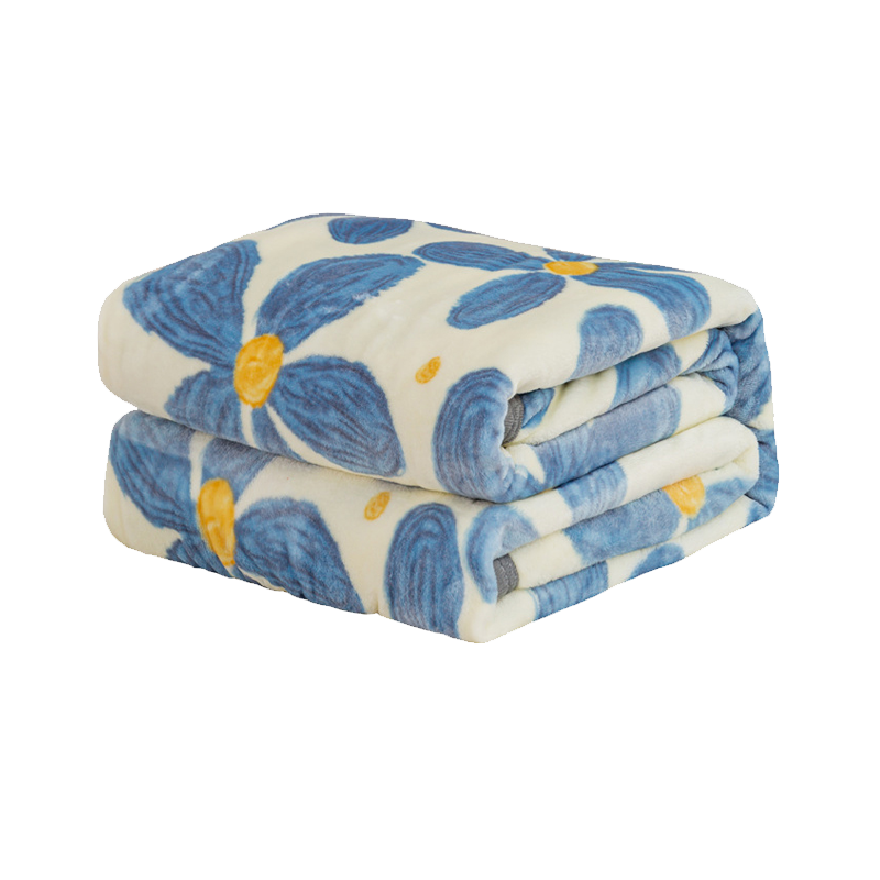 衡欢(HENGHUAN)牛奶珊瑚绒格子毛毯可定制 RZ-MT01/床(蓝大格150x200cm)