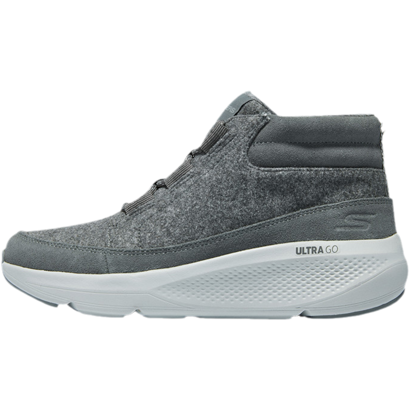 斯凯奇靴子女2023秋冬新款加绒保暖舒适运动休闲鞋144532-CHAR