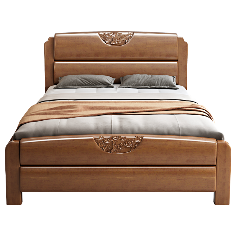 禧漫屋 现代简约主卧室实木床双人床1.5m 1.2米组合床一米小床成人床单人床成年 大人床公主松木床