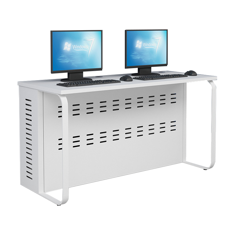 翌嘉 钢架电脑桌培训桌机房电脑桌学习桌课桌 双人位E款