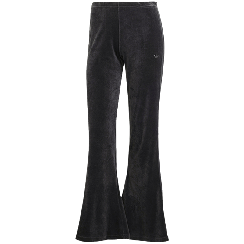 阿迪达斯三叶草女裤冬季新款天鹅绒修身喇叭裤休闲裤运动裤 IT9661