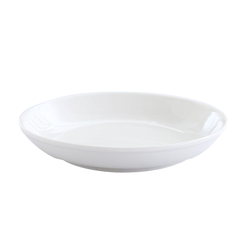 顺心优 纯白陶瓷剁椒鱼头盘大号圆形蒸鱼盘饺子盘菜盘 8英寸/个