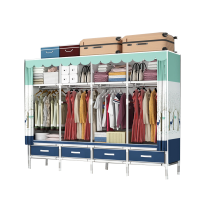 简易衣柜现代简约布衣柜出租房家用卧室钢管加粗加固收纳结实耐用