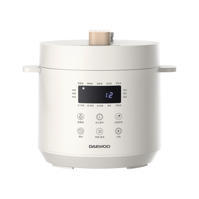大宇(DAEWOO)电压力锅 小型一人食电压锅焖煮开盖收汁家用预约智能调压电饭煲汤锅火锅迷你3L高压锅PC01-NTB