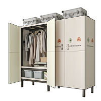 衣柜家用卧室出租房用简易衣柜免安装折叠布衣柜钢架结构组装衣橱