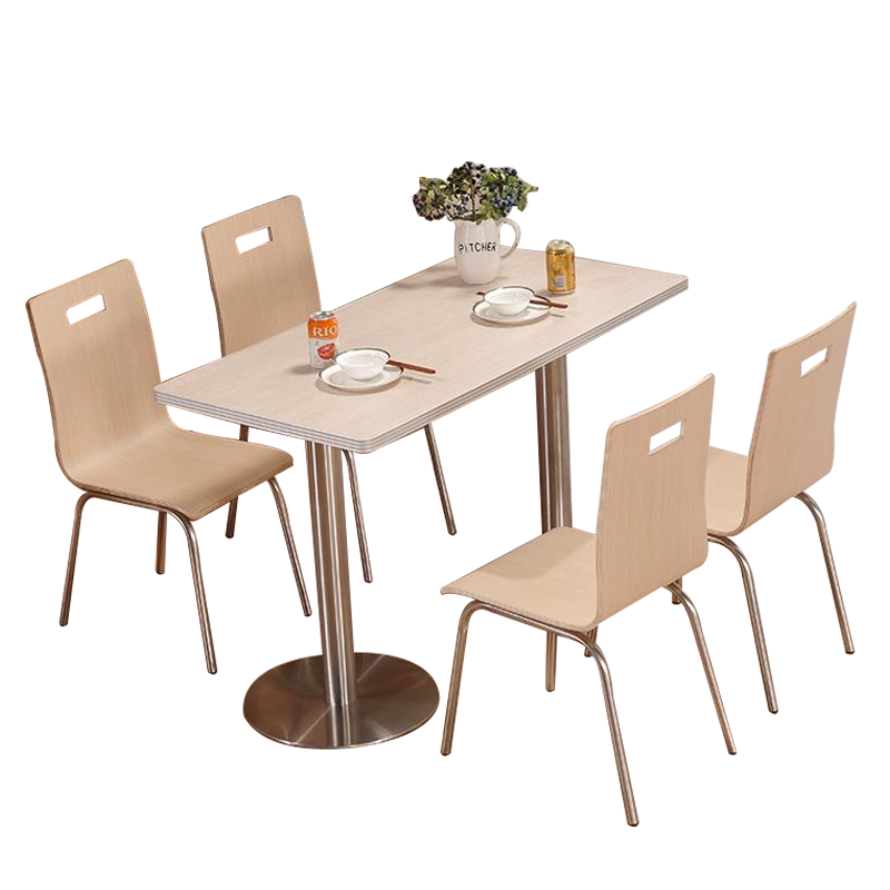 誉佳鑫连锁快餐店桌椅简约肯德基汉堡店卡其色桌椅1200*600*750含椅