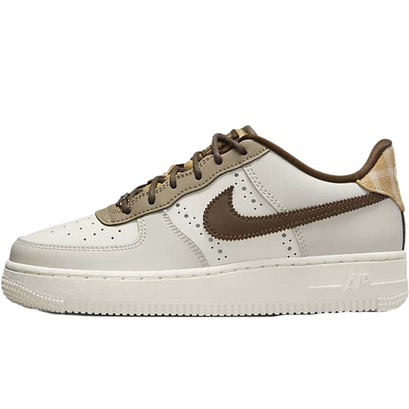 耐克AIR FORCE 1白粽低帮复古女童鞋空军一号儿童休闲鞋板鞋 FV3702-121