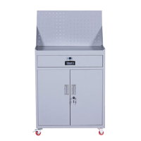 寇店办公柜工具柜加厚铁皮储物柜工厂车间用带抽屉汽修多功能收纳柜灰白色一斗小柜含轮子