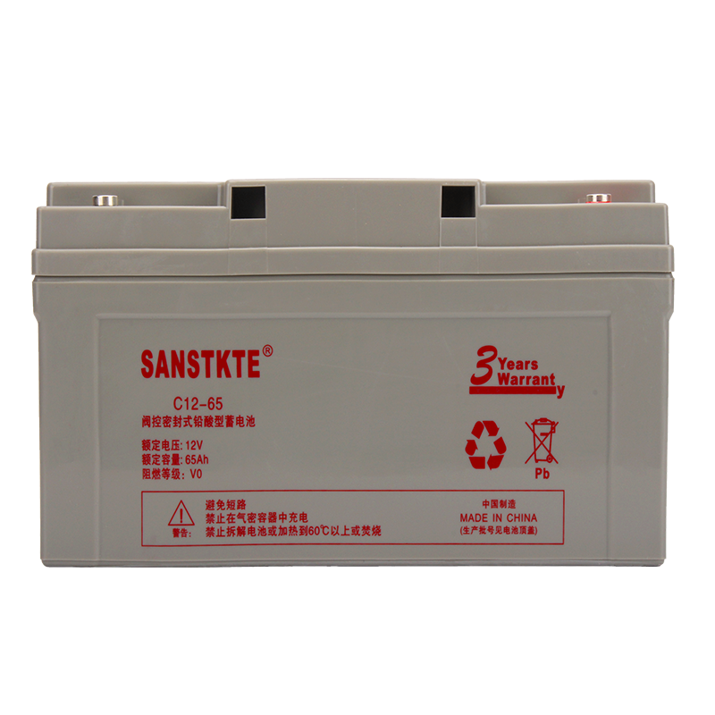 SANSTKTE胶体铅酸免维护蓄电池UPS电源12V65AH安防通信照明监控EPS门禁直流屏C12-65