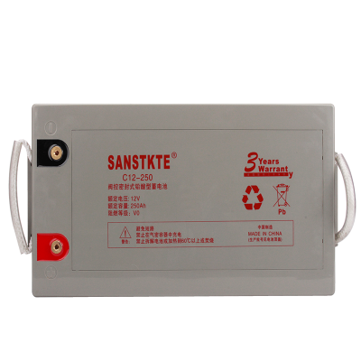 SANSTKTE阀控免维护蓄电池UPS电源12V250AH直流屏EPS设备机房路灯通信C12-250