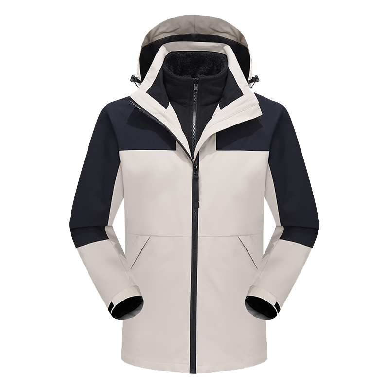 啄木鸟 男女同款户外御寒冲锋衣男防油污外套三合一登山服