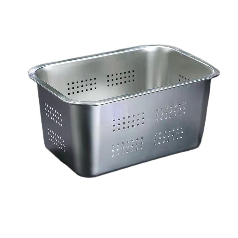 斯鲁伯不锈钢冲孔过滤盆32*22-60*40个(32*22CM平底冲孔7CM深底)