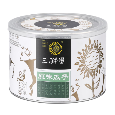 三胖蛋 原味瓜子 218g*6罐 内蒙特产休闲零食坚果炒货葵花籽白罐礼盒装