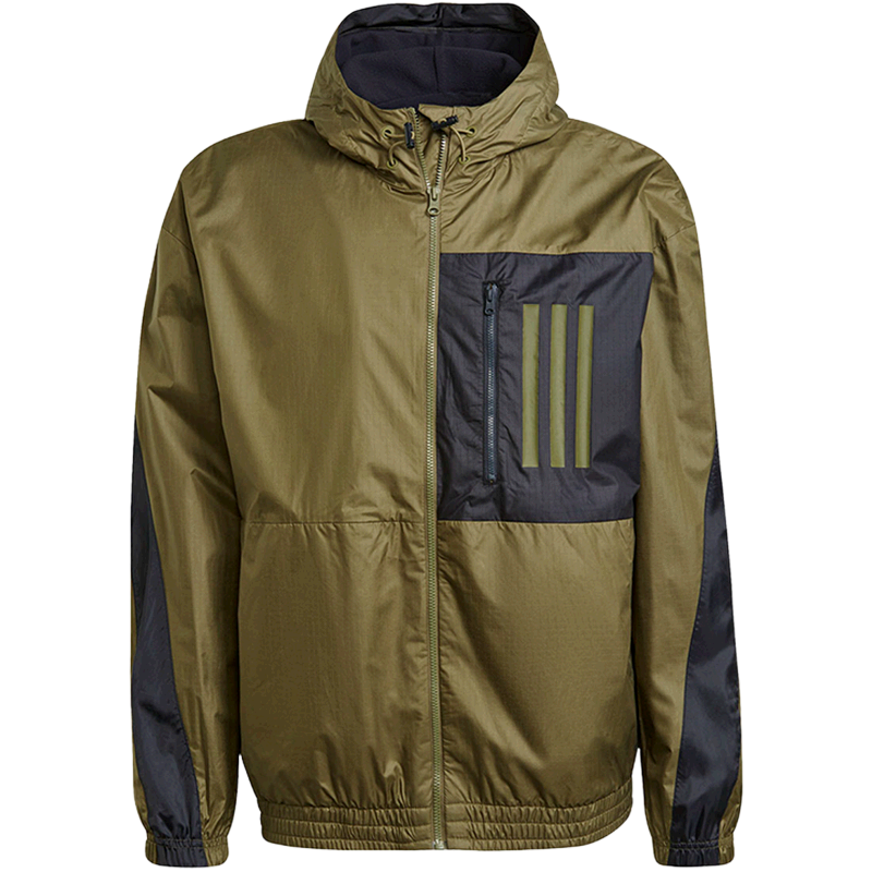 Adidas/阿迪达斯正品男子运动休闲 宽松连帽防风夹克外套 GT3744