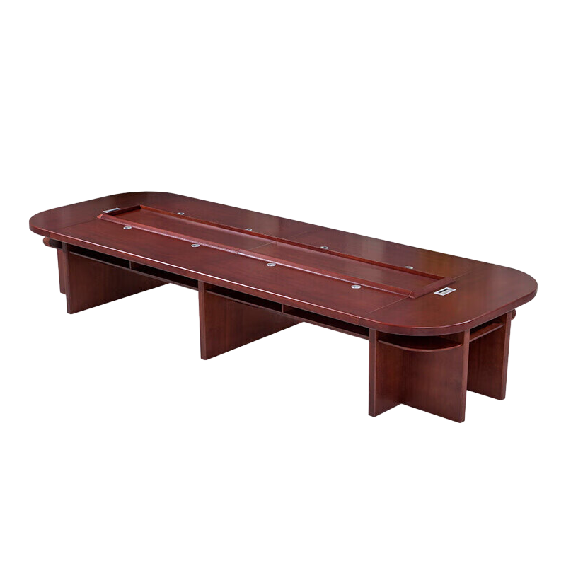 科野 椭圆形办公洽谈桌会客接待油漆贴实木皮会议桌ky2 8.0*2.0米会议桌 (不含椅)