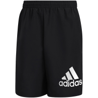Adidas男夏梭织速干吸湿排汗黑白经典大logo运动休闲 短裤 GV5923