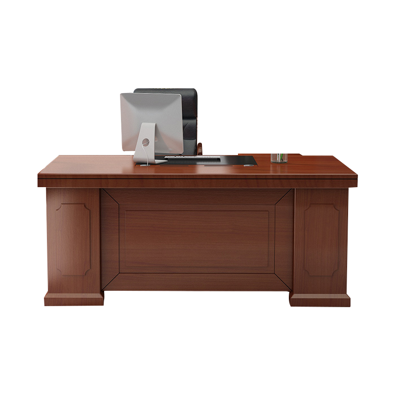 科野 老板桌总裁桌大班台办公桌油漆贴木皮经理桌主管桌1.8米含侧柜ky2